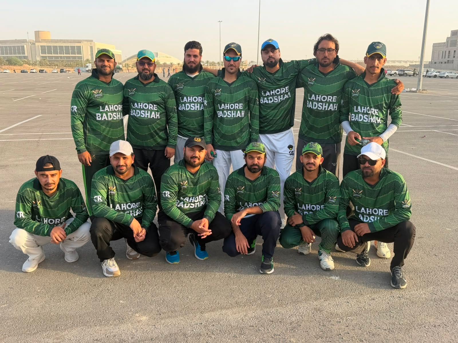 The full Lahore Badshah squad together in their green jerseys
